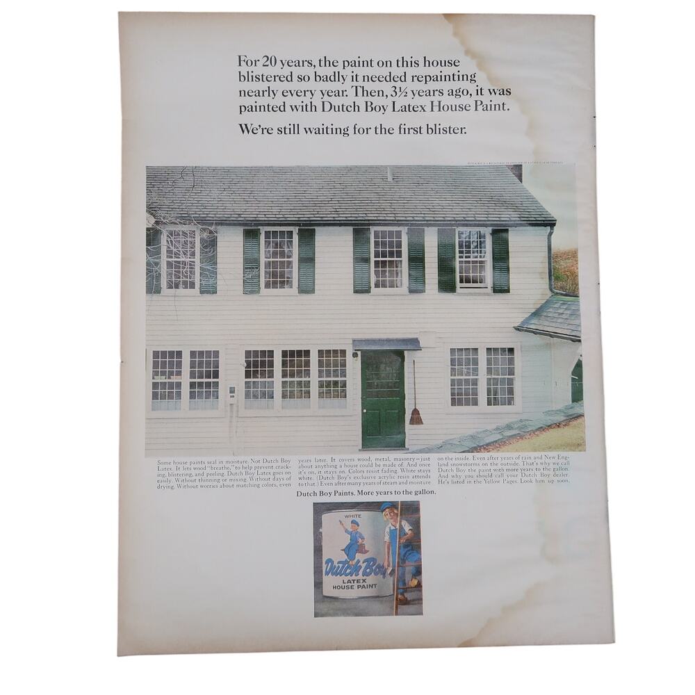 Dutch Boy House Paint Magazine Advertisement 1965 Vintage Home Improvement